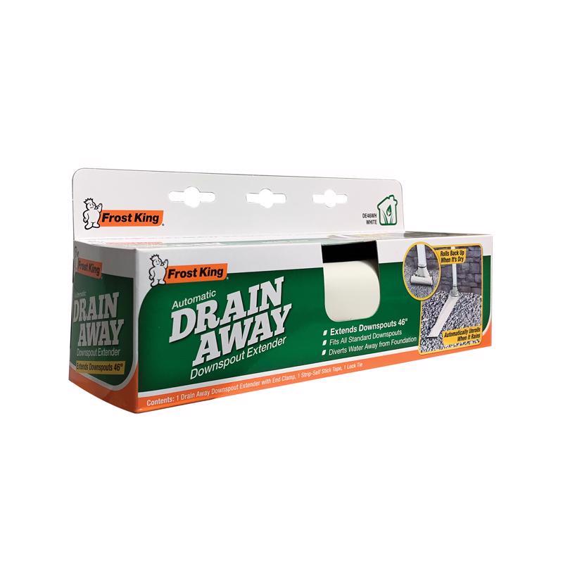 Frost King Drain Away 0.1 in. H X 9 in. W X 46 in. L White Vinyl Downspout Extension