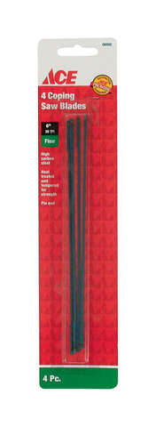 Ace 6 in. Carbon Steel Coping Saw Blade 28 TPI 4 pk