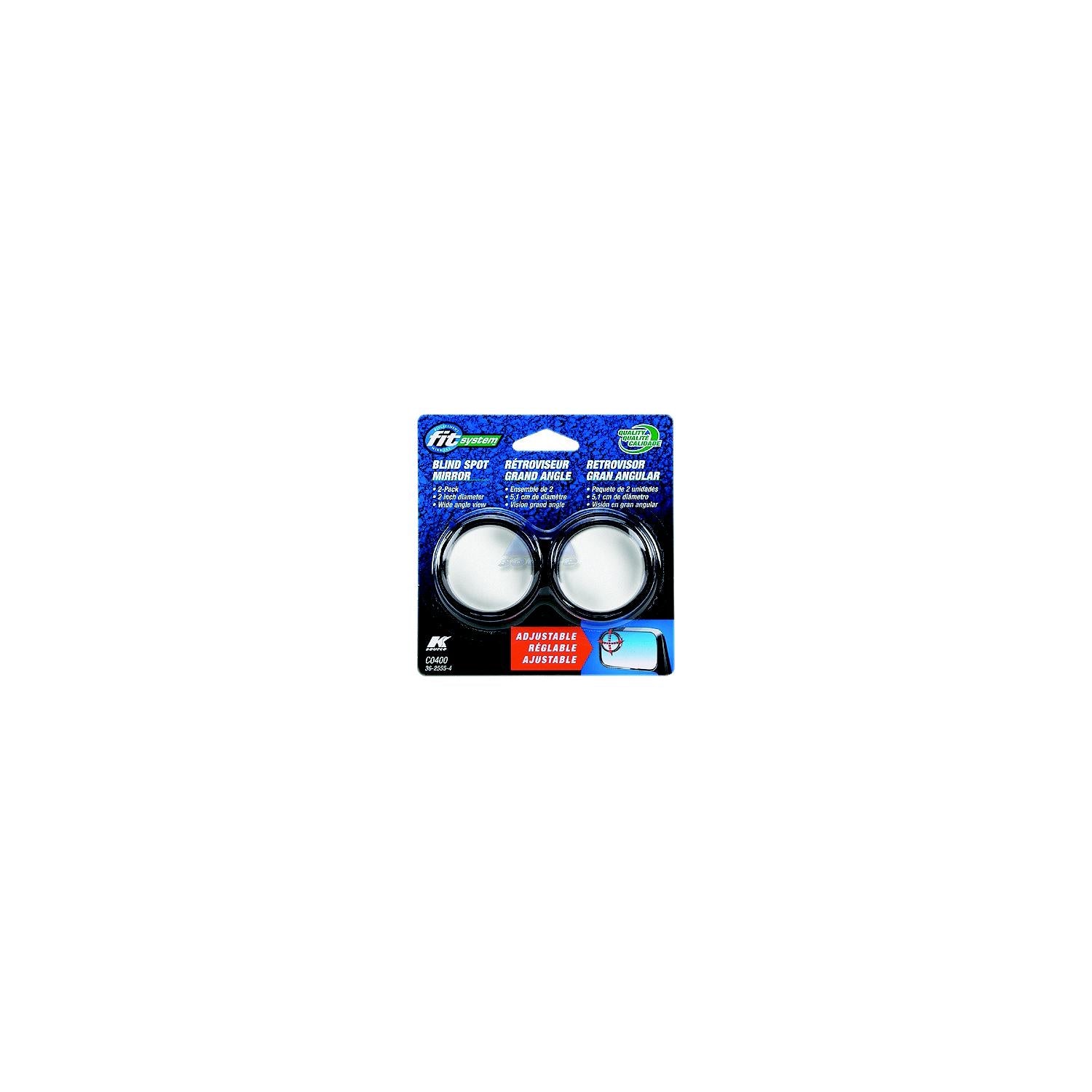 Captain Phab C0400 Stick-On Adjustable Mirror, 2/pk
