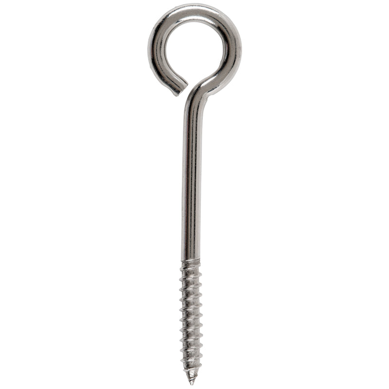 Hampton 1/4 in. X 3-3/4 in. L Stainless Stainless Steel Lag Thread Eyebolt, Pack of 5