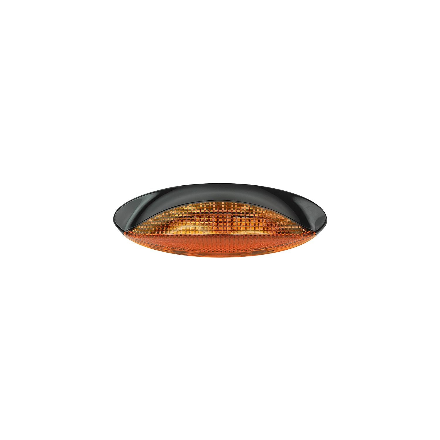 FulTyme RV LED Low Profile Oval Porch/Utility Light, Yellow light/ Black housing
