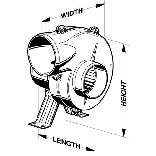 Jabsco 35440-0000 12V Blower Flex Mount & 4" Hose
