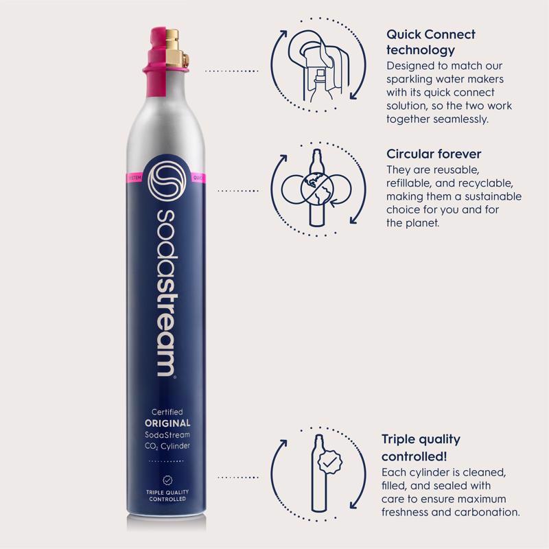 SodaStream Quick Connect Pink 60 L CO2 Cylinder 1 pk, Pack of 18
