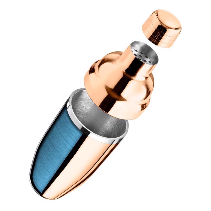 Final Touch 18 oz Copper Stainless Steel Cocktail Shaker with Strainer