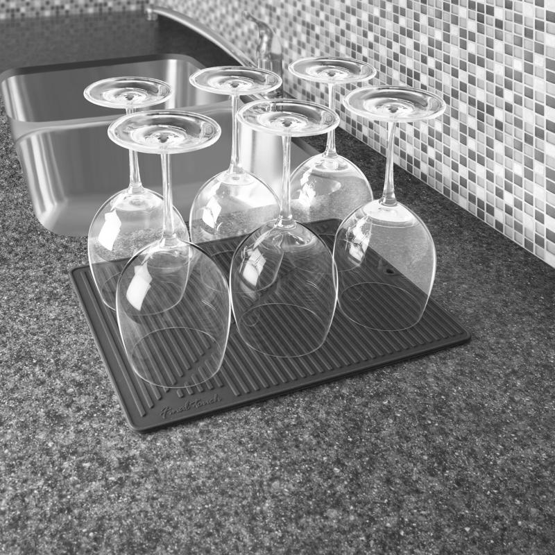 Final Touch 12 in. L X 10 in. W X 0.2 in. H Silicone Drying Mat