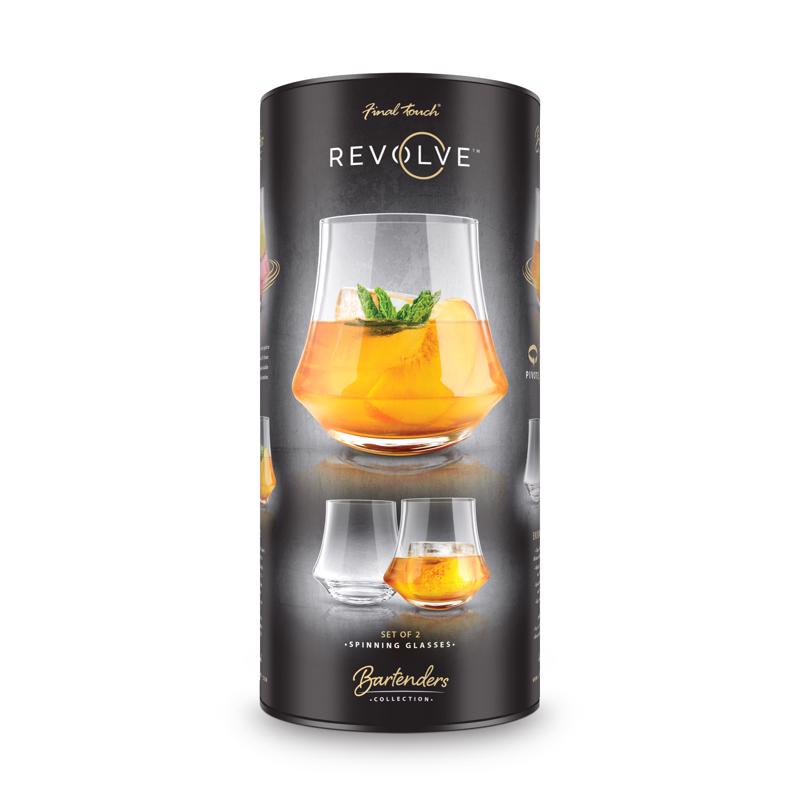 Final Touch Revolve 13.5 oz Clear Crystal Drinking Glass Set