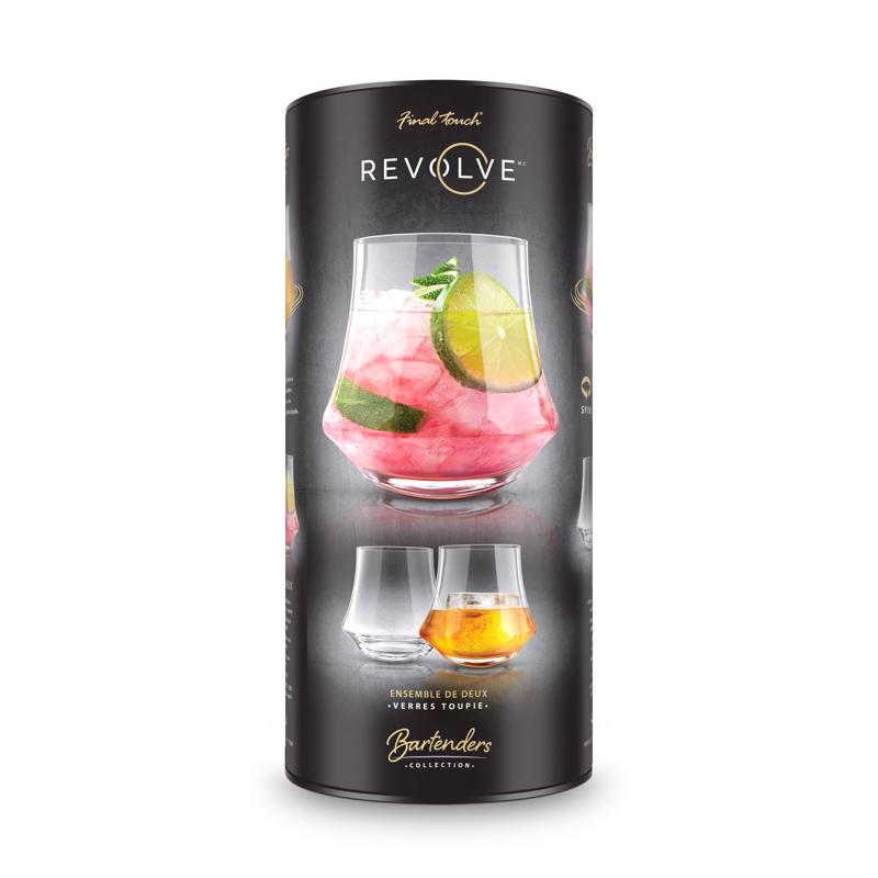 Final Touch Revolve 13.5 oz Clear Crystal Drinking Glass Set
