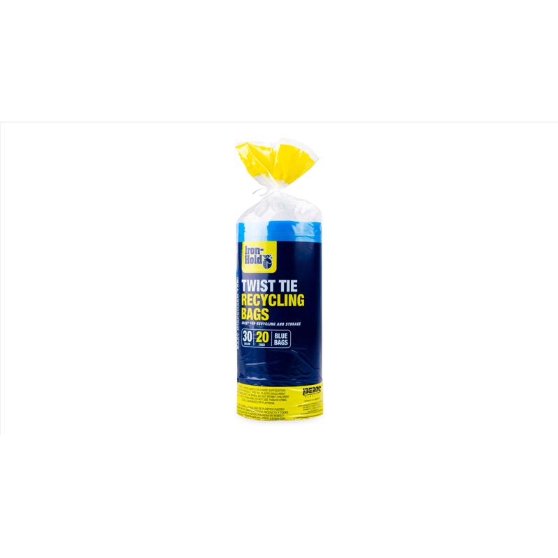 Iron-Hold 30 gal No Scent Recycling Bags Twist Tie 20 pk, Pack of 6