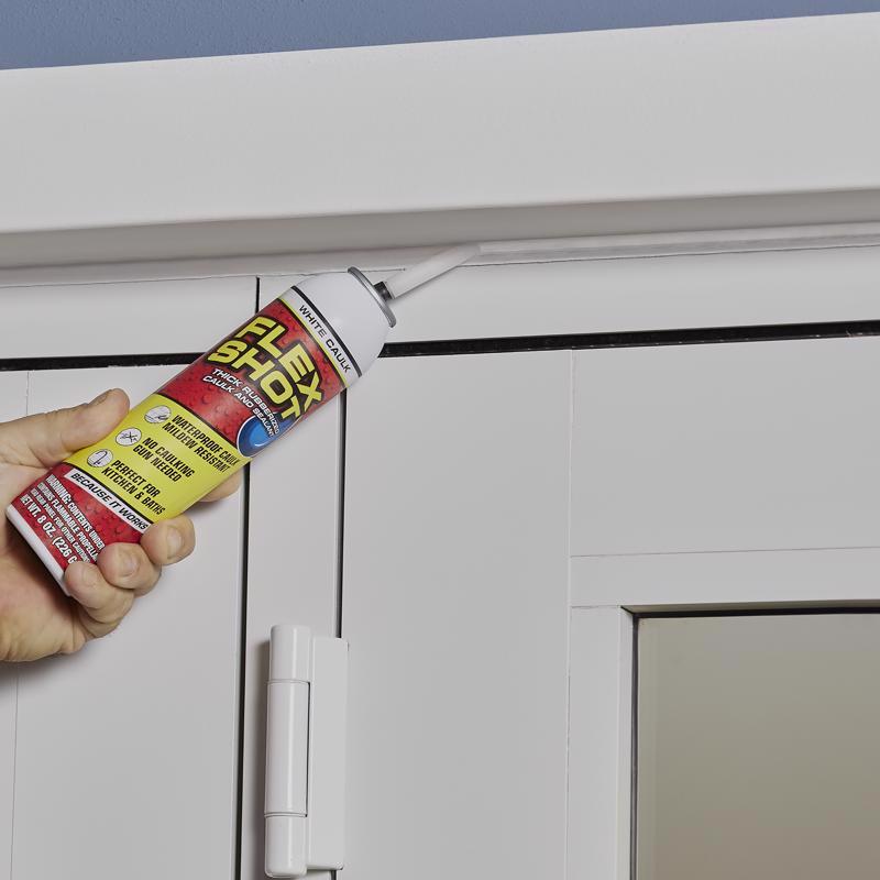 Flex Seal Family of Products Flex Shot White Rubber All Purpose Waterproof Sealant 8 oz, Pack of 4