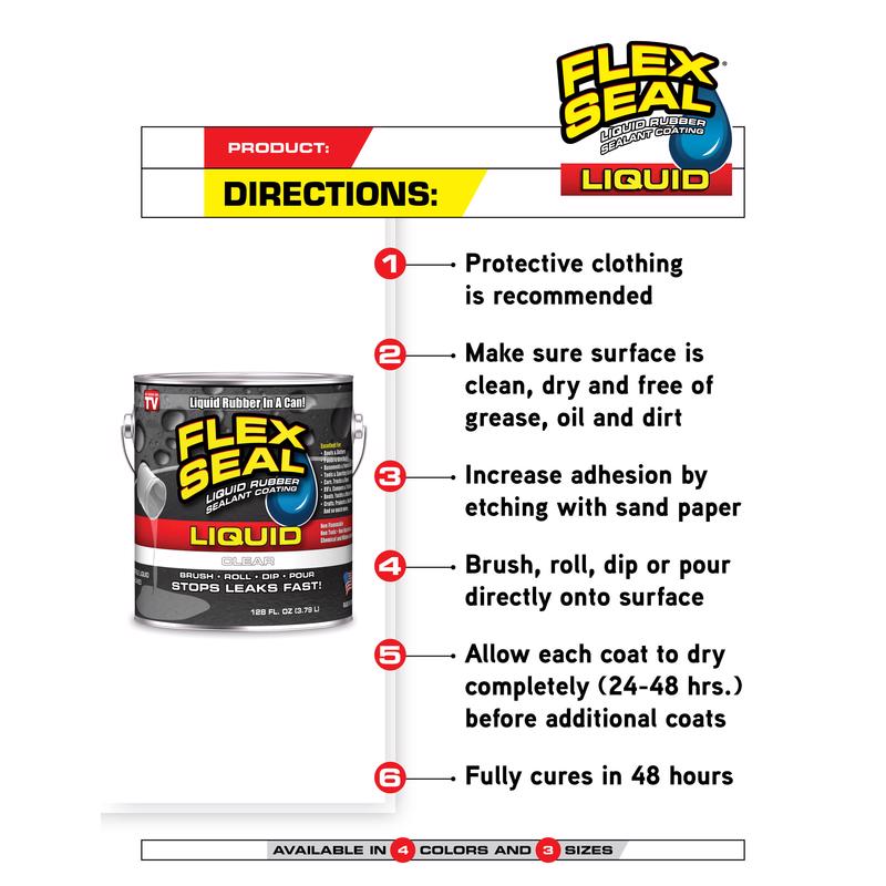 Flex Seal Family of Products Flex Seal Black Liquid Rubber Sealant Coating 16 fl. oz., Pack of 6
