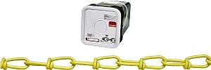 Campbell PD075-2496 Loop Chain, #2/0, 200 ft L, 255 lb Working Load, Low Carbon Steel, Yellow Poly-Coated