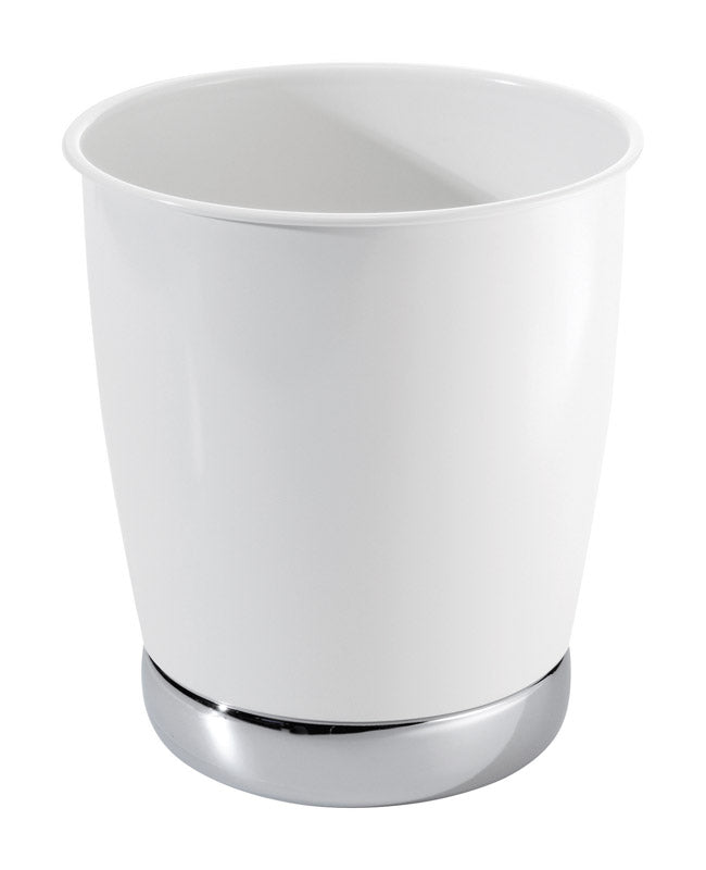 iDesign York 2.38 gal White Steel Classic American Trash Can