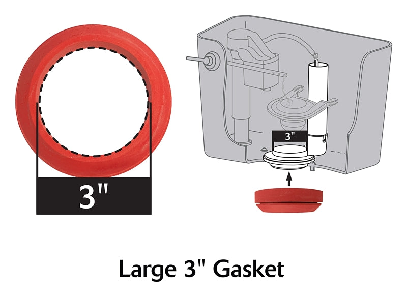 Korky 480BP Tank-to-Bowl Gasket, 3 in ID x 4-1/4 in OD Dia, Sponge Rubber, Red, For: 3 in 2-Piece Toilet Tanks