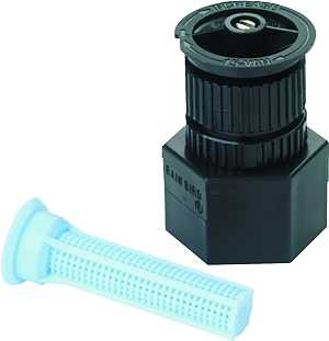 Rain Bird A17Q Shrubbery Spray Nozzle, 1/2 in Connection, 0.65 to 0.92 gpm, FNPT, 15 ft, Plastic, Black