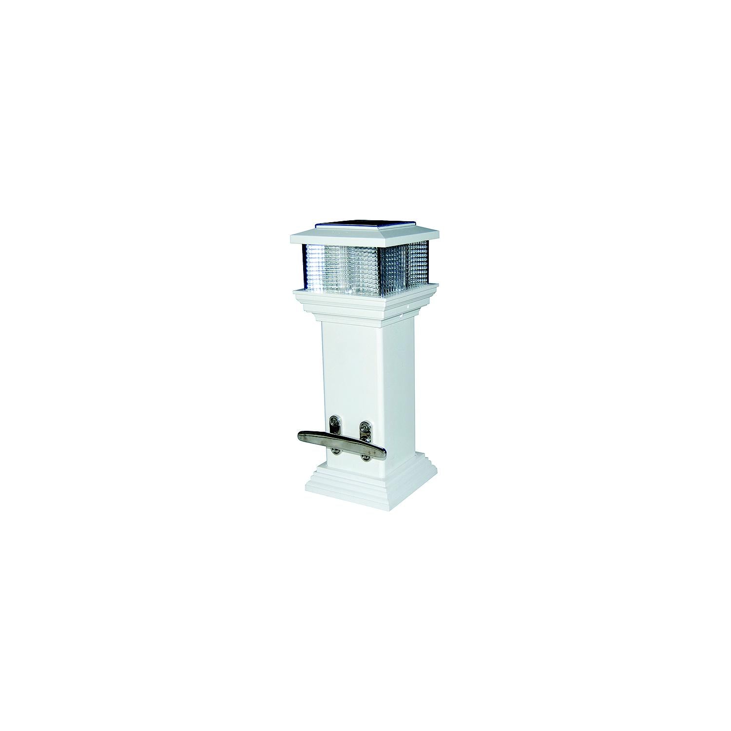 Dock Edge CleatLite Solar Rechargeable Dock Light With Stainless Steel Mooring Cleat