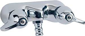 Boston Harbor RS207 Bath Faucet, 2-Handle, Lever Handle, Brass, Chrome Plated, Wall Mounting, Round Spout