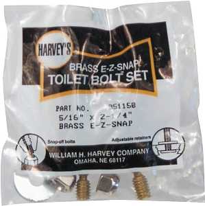 Harvey 51150 Bolt Set, 5/16 in Dia x 2-1/4 in L Dimensions, EZ-Snap, Brass