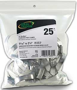 Ideal-Tridon Hy-Gear 67-6 Series 6728550 Worm Gear Hose Clamp, #28, 1-1/4 to 2-1/4 in, Stainless Steel