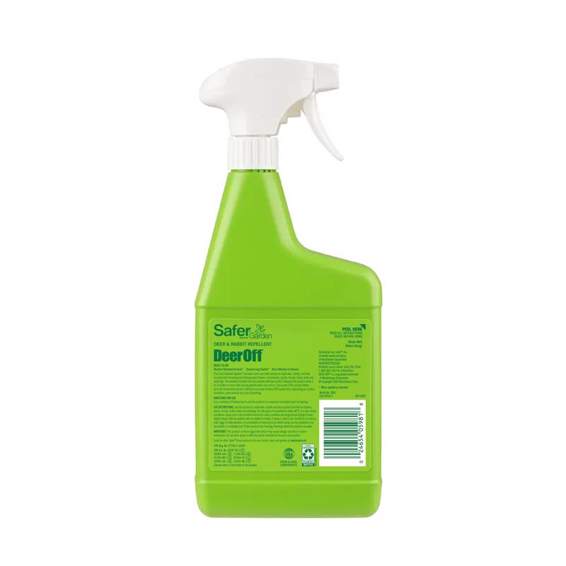 Safer Brand Deer Off Animal Repellent Liquid For Deer and Rabbits 32 oz, Pack of 6