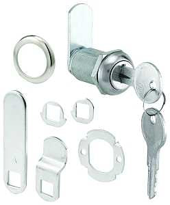 Defender Security U 9945 Drawer and Cabinet Lock, Keyed Lock, Y13 Yale Keyway, Stainless Steel, Chrome
