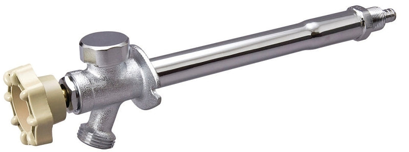 B & K 104-851HC Anti-Siphon Frost-Free Sillcock Valve, 14 in L, 1/2 x 3/4 in, MPT x Hose, 125 psi, Chrome, Brass Body