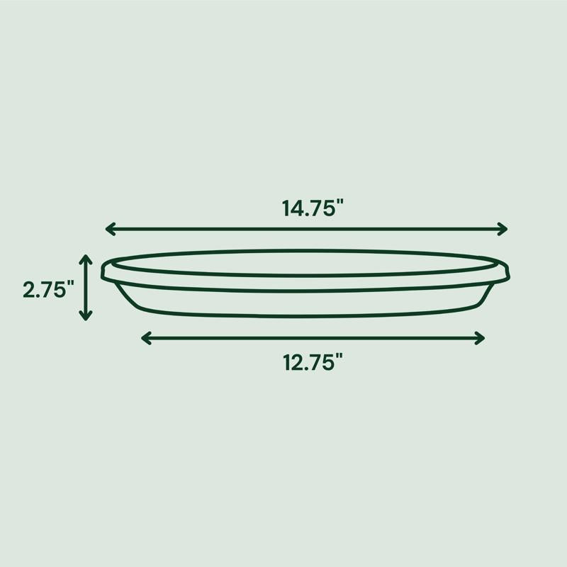 Bloem Terra 2.7 in. H X 14.75 in. W X 16 in. D Resin Traditional Plant Saucer Terra Cotta