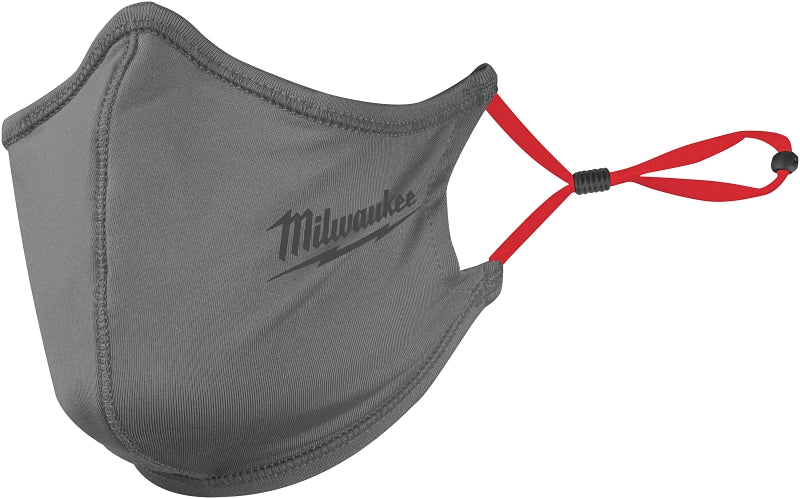 Milwaukee 48-73-4230 2-Layer Face Mask, One-Size Mask, Gray, Nylon/Polyester/Spandex Facepiece, Moisture Resist, 1/PK