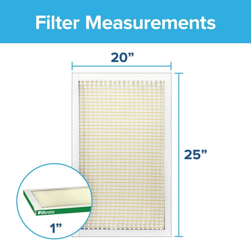 Filtrete 703-4 Air Filter, 25 in L, 20 in W, 8 MERV, 700 MPR, Fiberglass Frame, Pack of 4