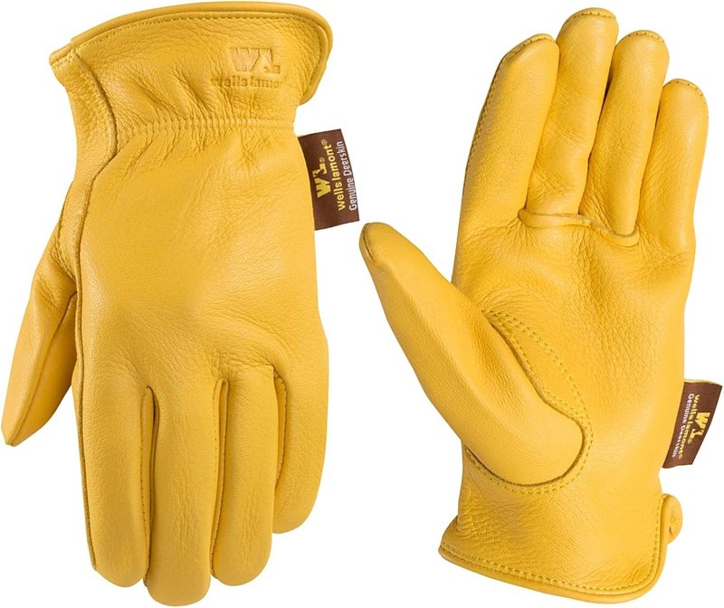 Wells Lamont 962-XL Gloves, Men's, XL, Keystone Thumb, Deerskin Leather, Gold/Yellow