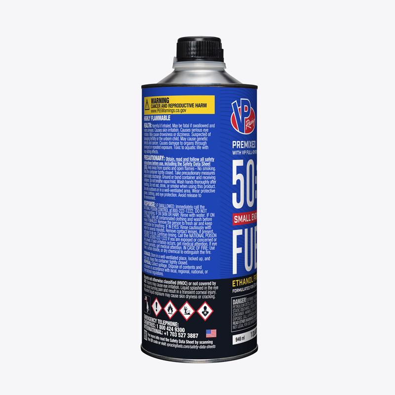 VP Racing Fuels Small Engine Ethanol-Free 2-Cycle 50:1 Pre-Mixed Fuel 1 qt, Pack of 8