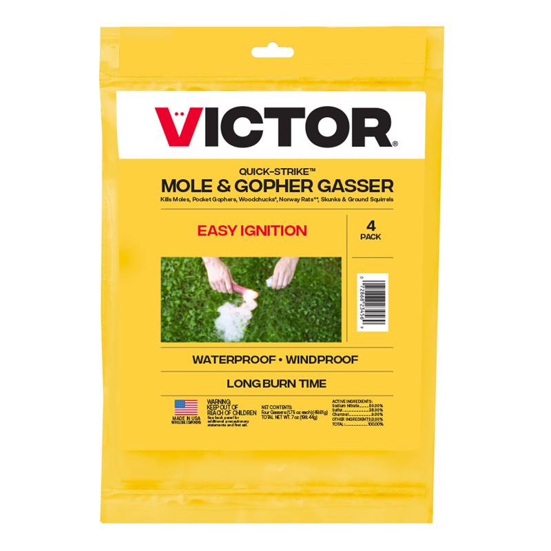 Victor Quick Strike Toxic Gasser Fog For Gophers and Moles 4 pk, Pack of 8
