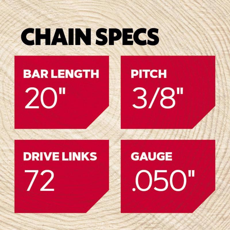 Oregon PowerCut E72 20 in. Chainsaw Chain 72 links