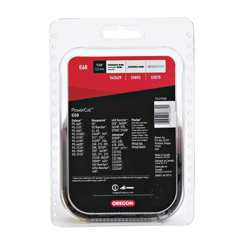 Oregon PowerCut E68 18 in. Chainsaw Chain 68 links