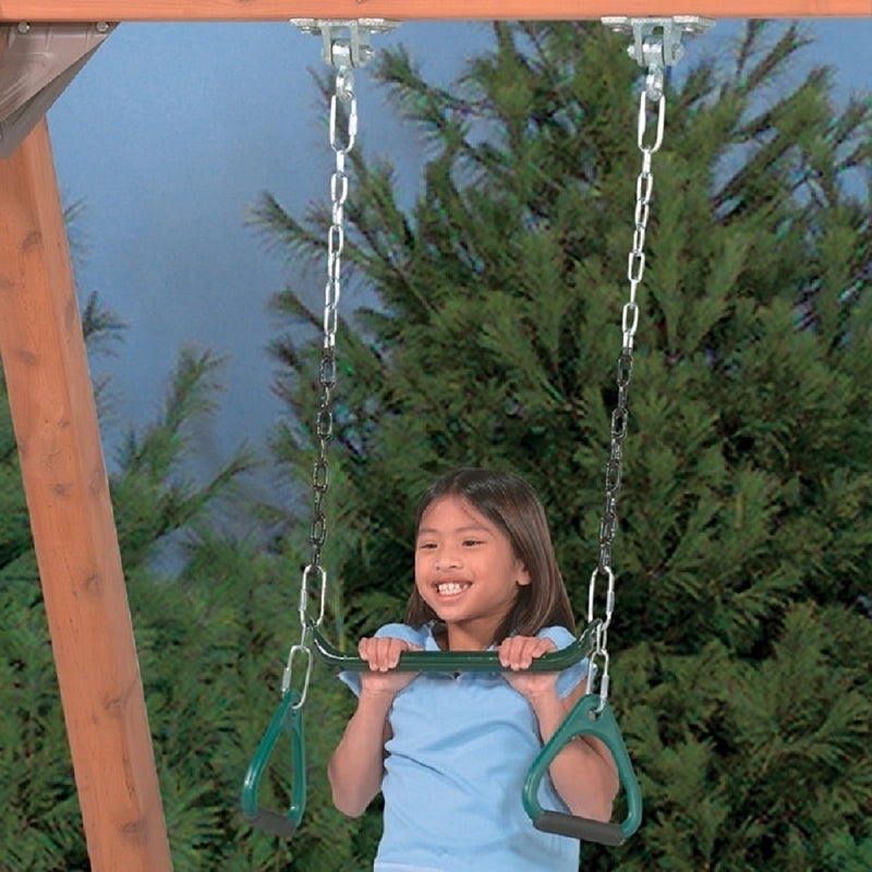 Playstar PS 7538 Trapeze Bar, Steel, Green, Rubber-Coated