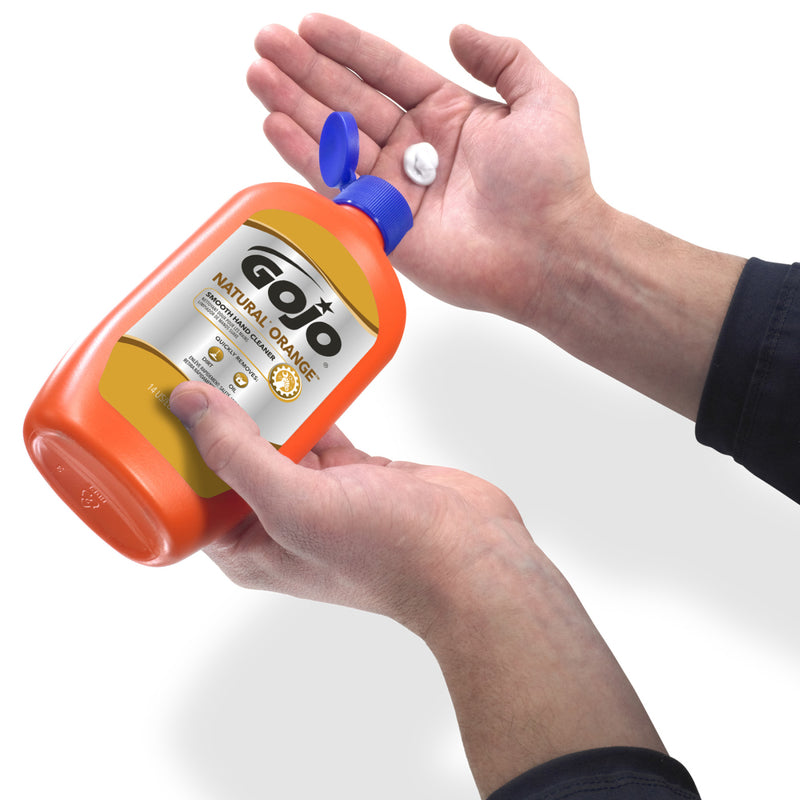 Gojo Natural Orange Citrus Scent Hand Cleaner 14 oz, Pack of 12