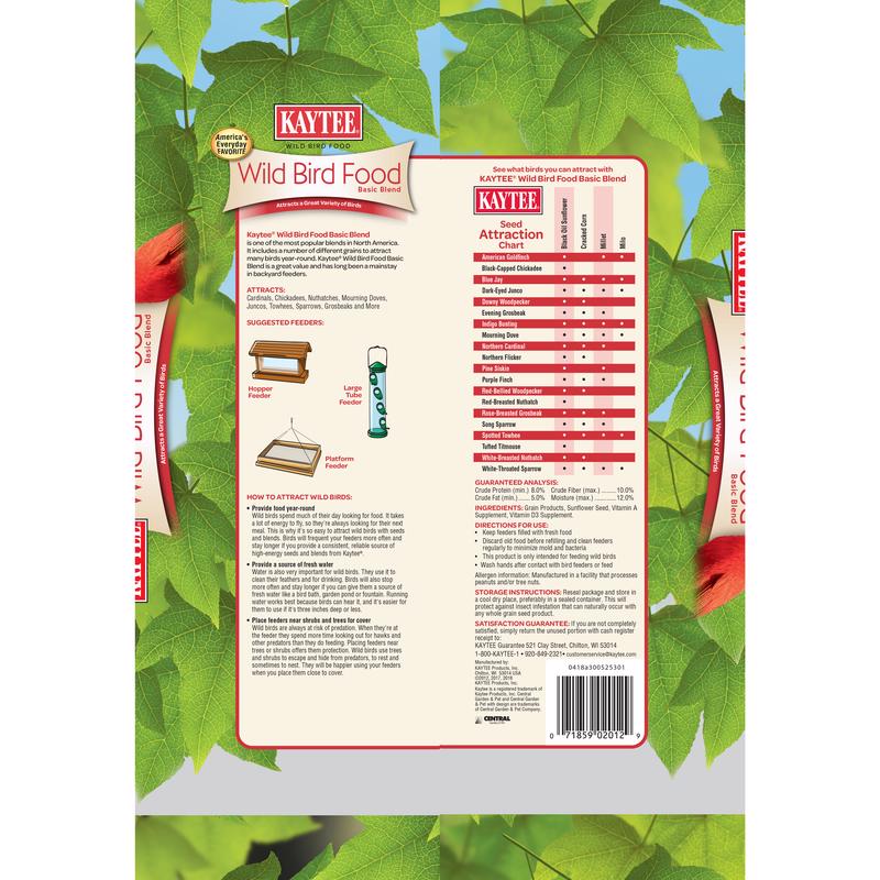 Kaytee Basic Blend Songbird Grain Products Wild Bird Food 5 lb, Pack of 10