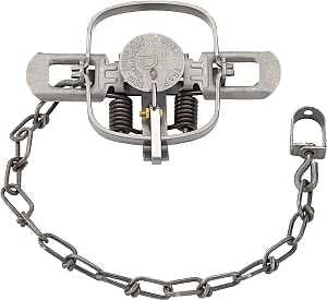 Duke Traps 0469 Coil Spring Trap, Spring Locking, For: Mink, Muskrat, Raccoon