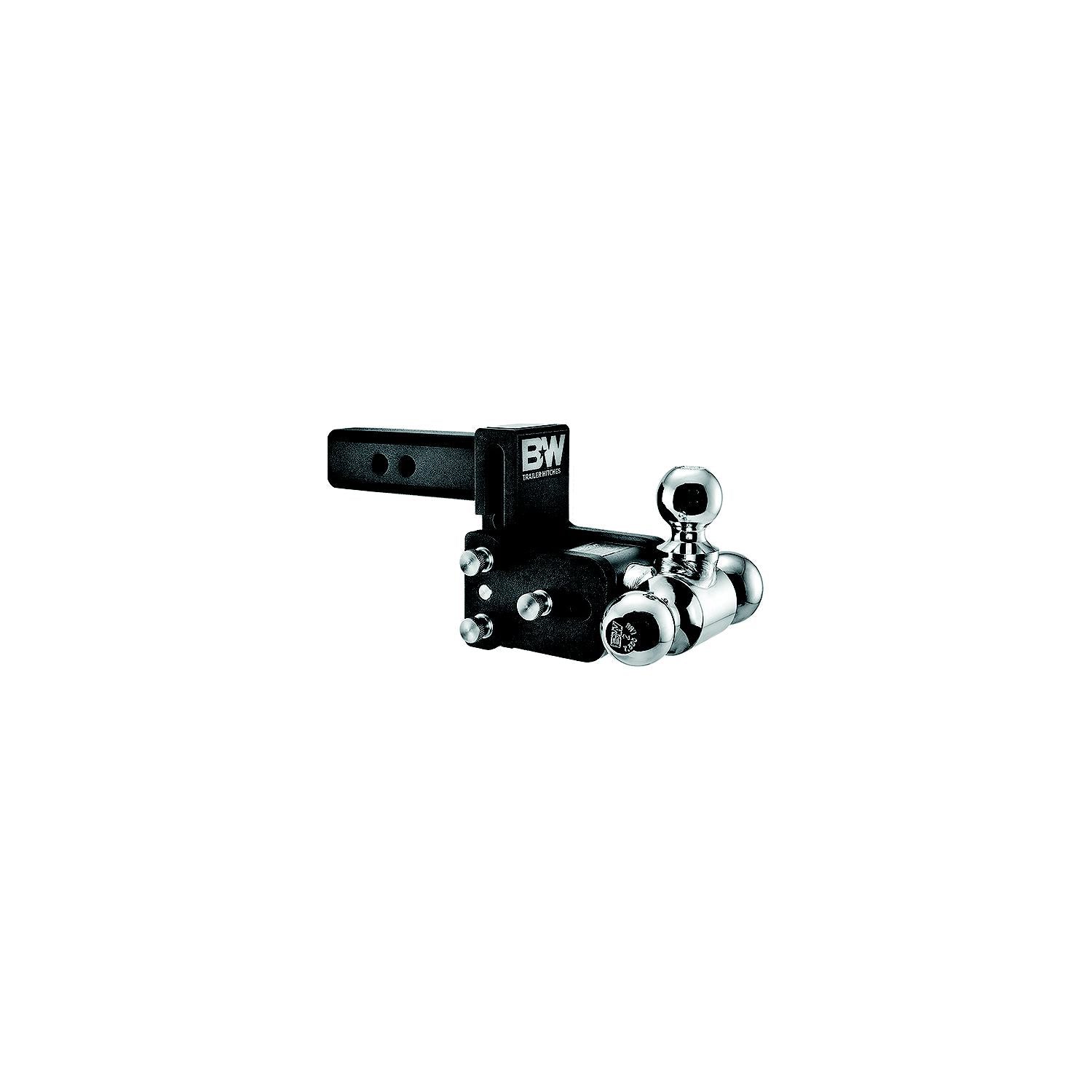 B&W TS10047B Trailer Hitches Tow & Stow Tri Ball Receiver Hitch - Fits Standard 2" Receiver