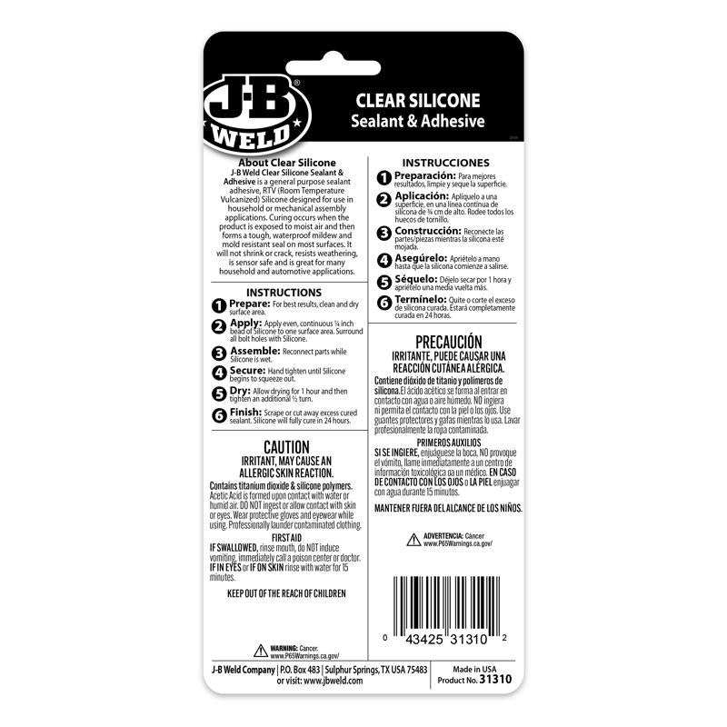 J-B Weld High Strength Silicone Adhesive Sealant Gel 3 oz