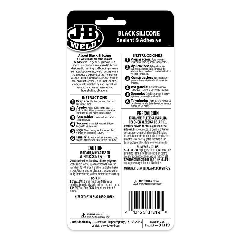 J-B Weld RTV High Strength RTV Silicone Adhesive Sealant Gel 3 oz