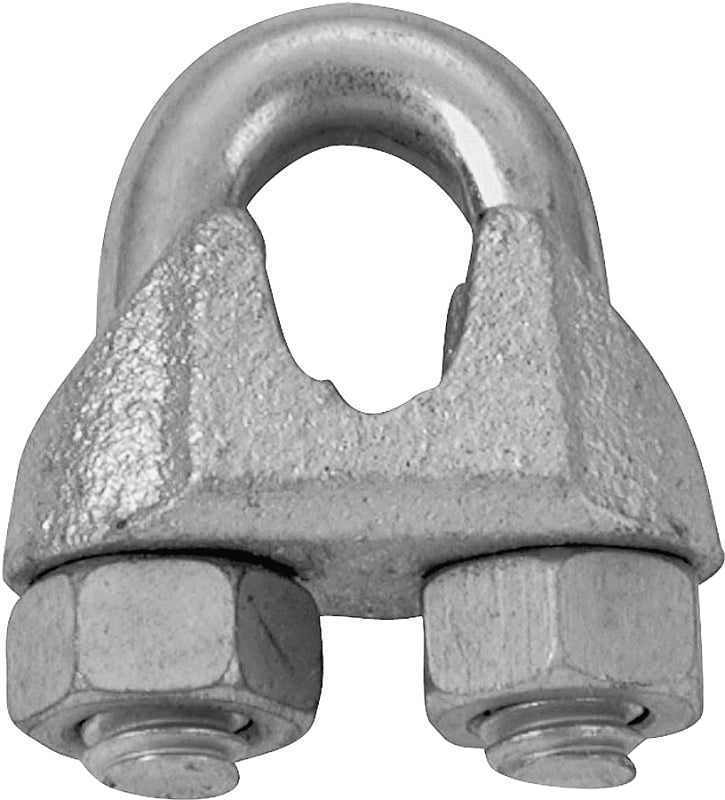 Campbell T7670449 Wire Rope Clip, 5/16 in Opening, Malleable Iron, Electro-Galvanized