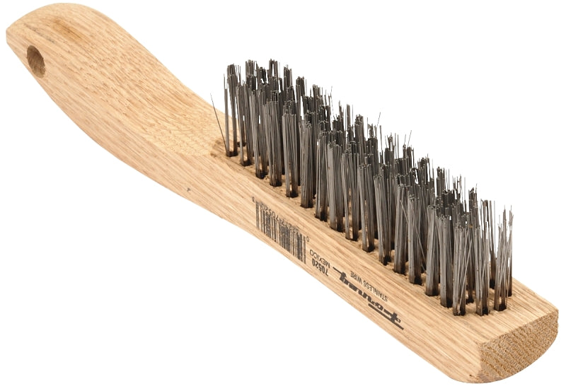 Forney 70520 Scratch Brush, 0.014 in L Trim, Stainless Steel Bristle, 10-1/4 in OAL