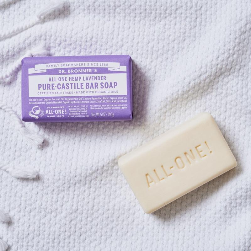 Dr. Bronner's Organic Lavender Scent Pure-Castile Bar Soap 5 oz, Pack of 12