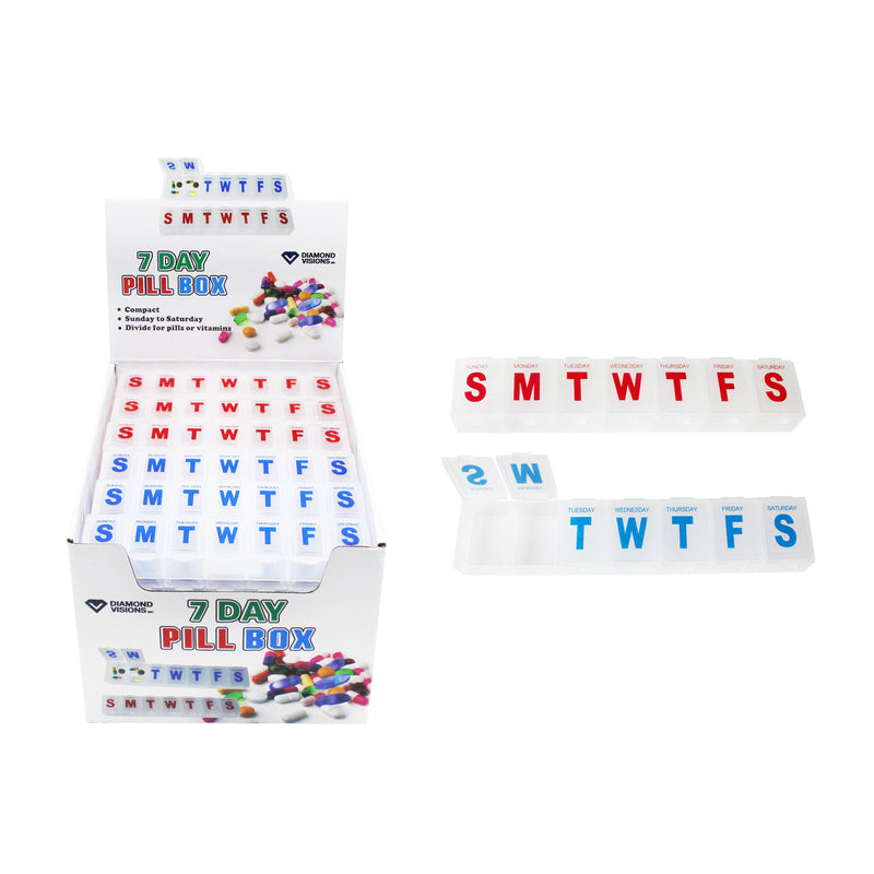 Diamond Visions Clear Pill Organizer 7 day 36 pk, Pack of 36