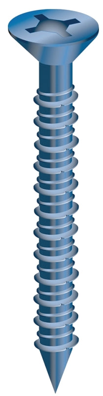 Cobra Anchors 620T Screw, 3/16 in Thread, 1-1/4 in L, Flat Head, Phillips, Robertson Drive, Steel, 100/PK