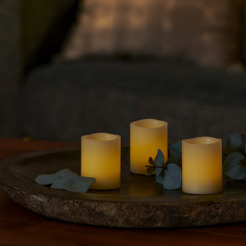 Matchless Darice Ivory Vanilla Honey Scent Pillar Flameless Flickering Candle, Pack of 6