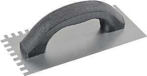 M-D 49104 Tile Installation Trowel, 1/2 in W x 1/2 in D Notch, 9 in L, 4 in W, Square Notch, Ergonomic Handle