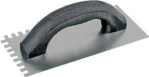 M-D 49102 Tile Installation Trowel, 1/4 in W x 3/8 in D Notch, 9 in L, 4 in W, Square Notch, Ergonomic Handle