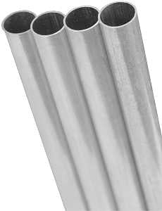 K & S 1112 Decorative Tube, Round, 36 in L, 7/32 in Dia, 0.014 in Wall, Aluminum, Pack of 6