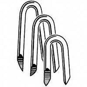 ProFIT 0079078 Series Fence Staple, 1-1/4 in L, Electro-Galvanized, 1/4 in W Crown, 9 ga